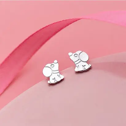Korean Style Cute Dog Bone Earrings S925 Silver — feature 8