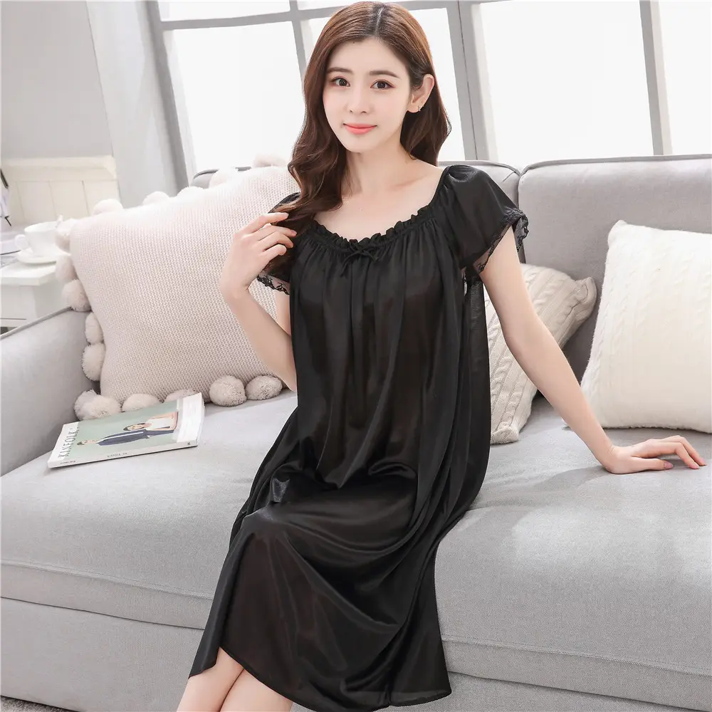 Women's Pink Silk Nightgown Large Size - Image 8