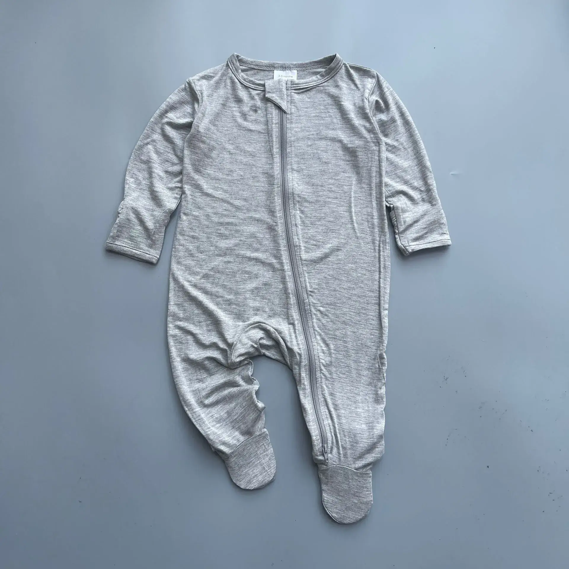 Newborn Baby Crawler Suit Soft Bamboo Fiber Light Pink & Mint