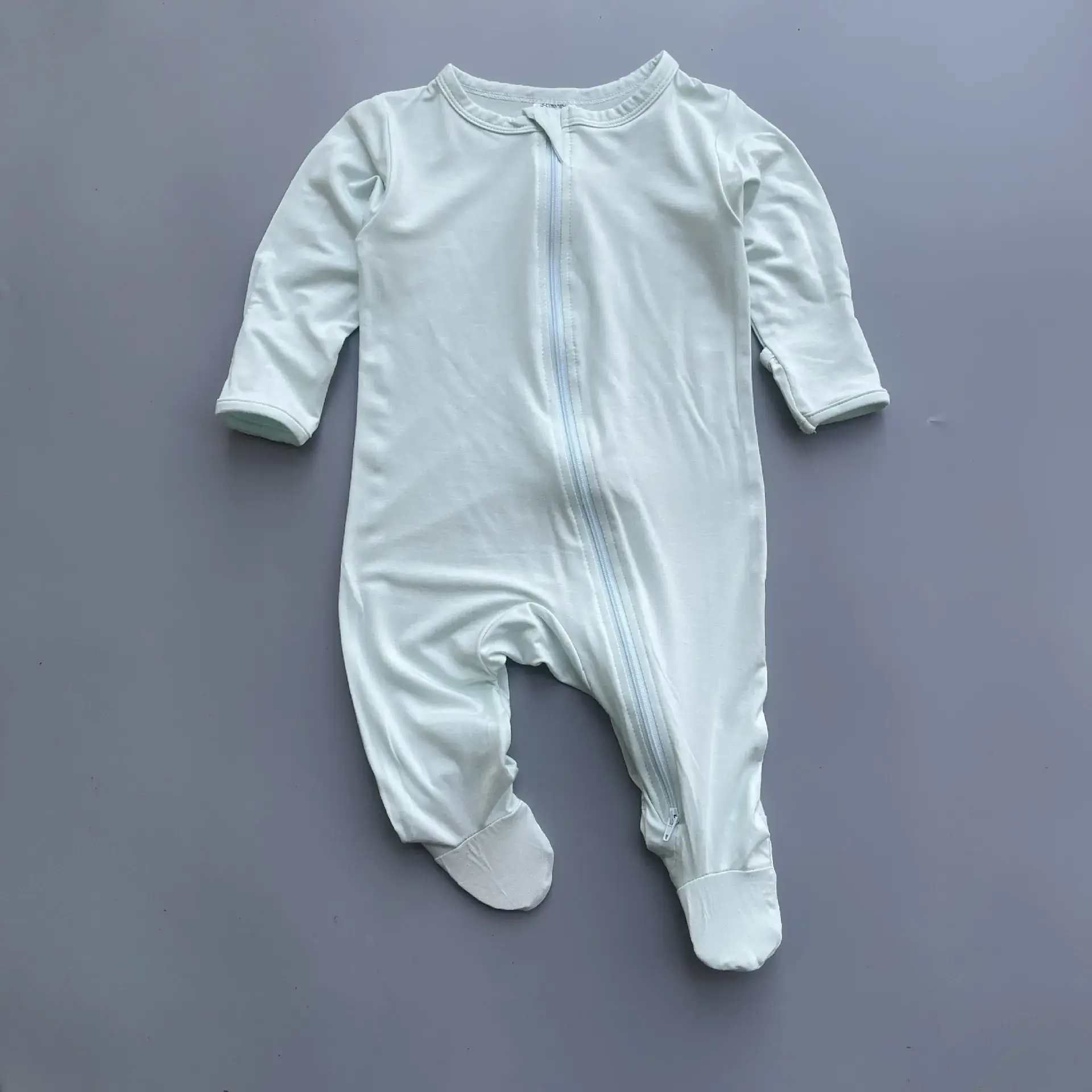 Newborn Baby Crawler Suit Soft Bamboo Fiber Light Pink & Mint