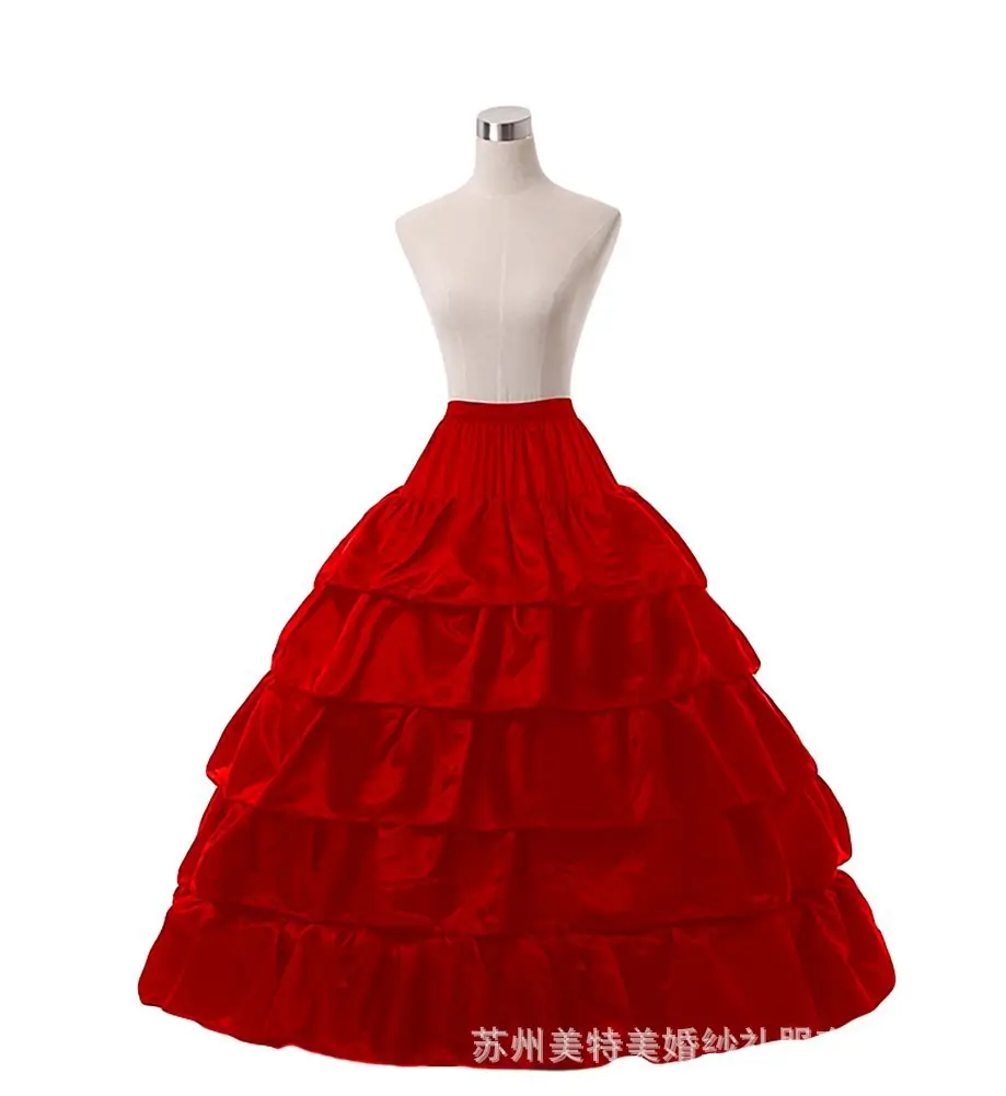 Five-Layer Lotus Leaf Skirt Bridal Dress Red Black White - Image 2