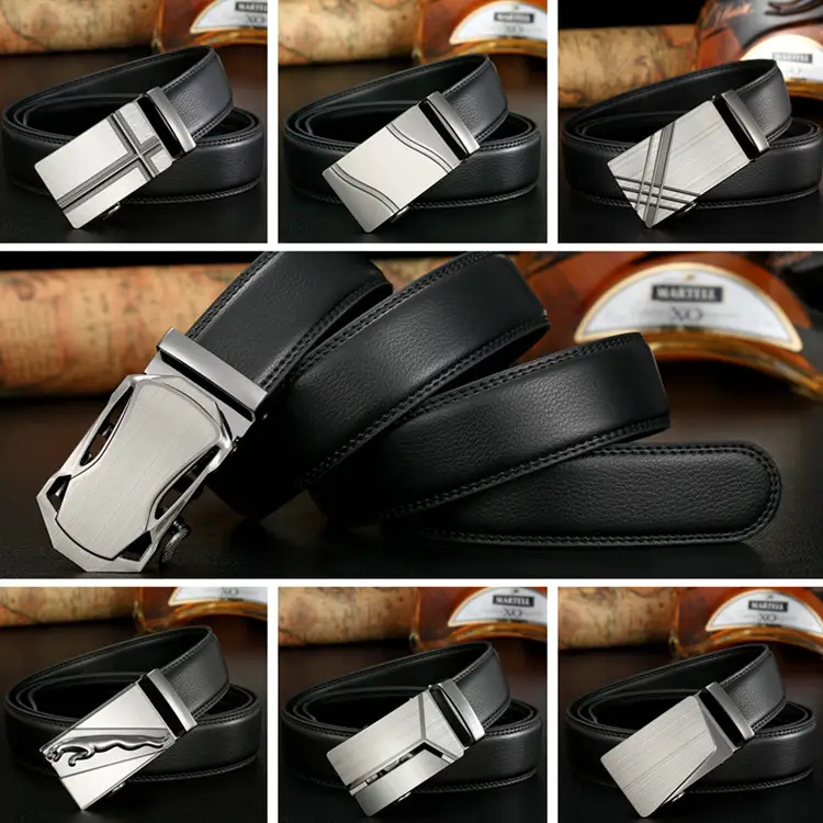 Men's Black Leather Belt with Silver Buckle - Image 15
