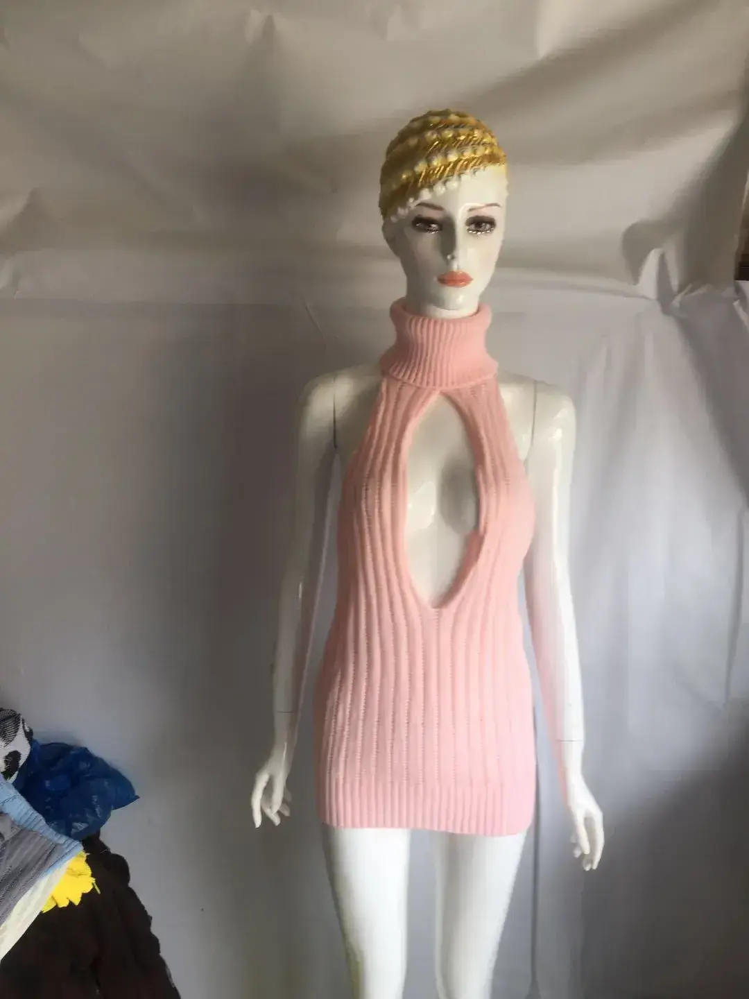 Knitted Open Chest Backless Nightwear - Image 2