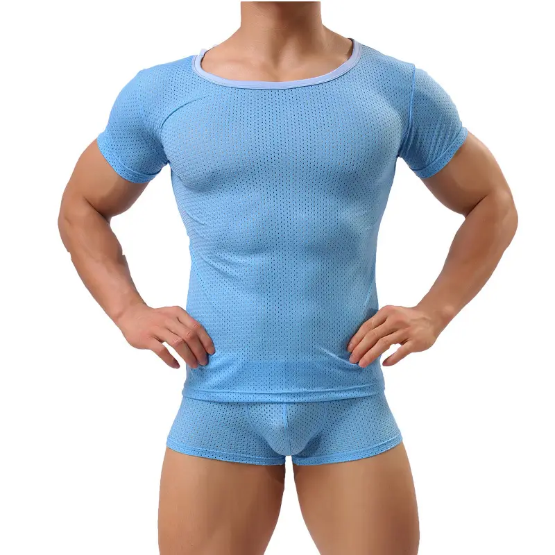 Men White Mesh Compression T-Shirt C402 - Image 3