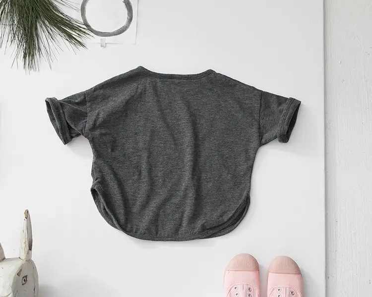 2026 Summer Kids T-Shirt Short Sleeve Korean Style Loose Solid Color — feature 14