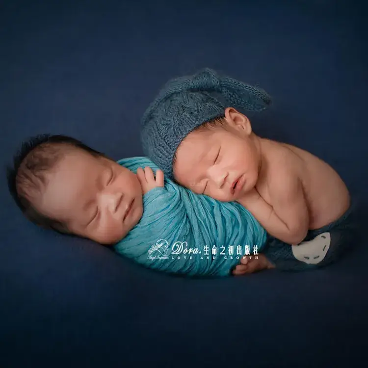 Blue Knitted Baby Hat for Boys Girls Photography Props