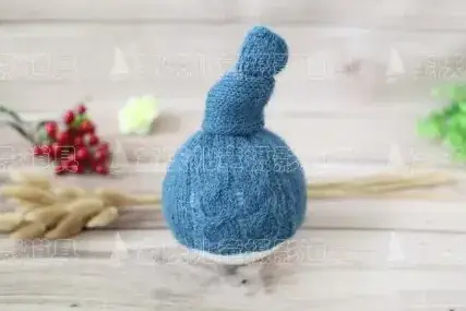 Blue Knitted Baby Hat for Boys Girls Photography Props