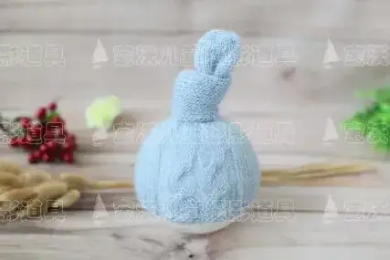 Blue Knitted Baby Hat for Boys Girls Photography Props