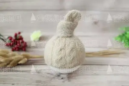 Blue Knitted Baby Hat for Boys Girls Photography Props