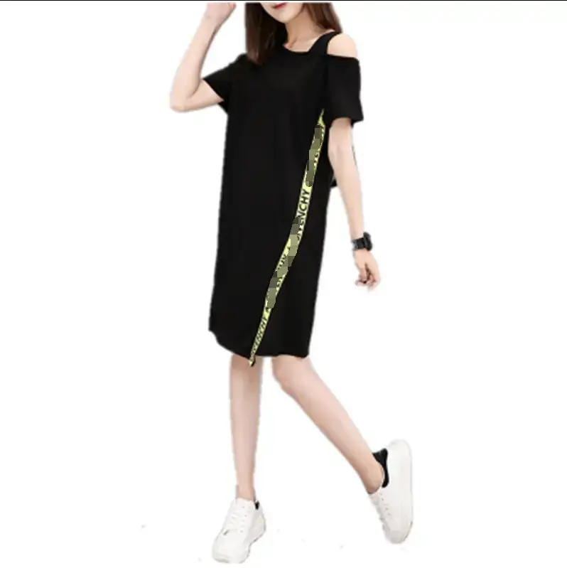 Off-Shoulder Black Sling Dress Women Large - Image 5