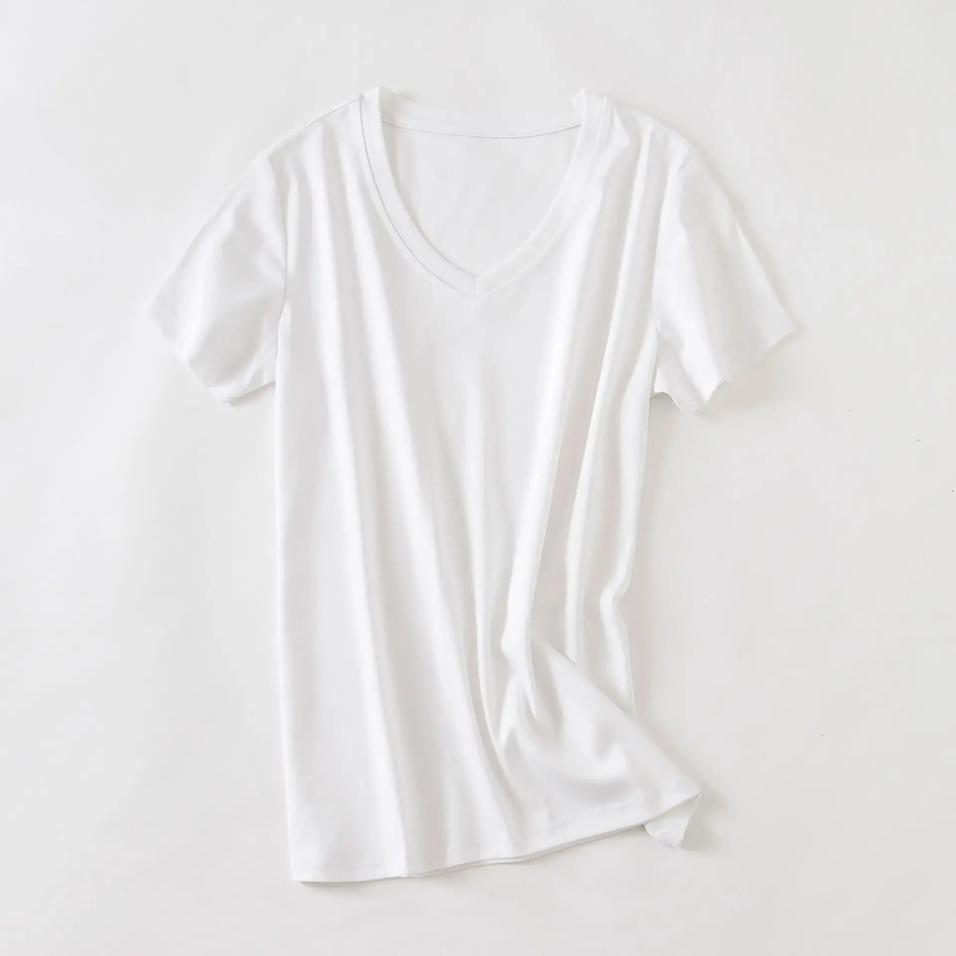 Women Black Mercerized Cotton T-Shirt Short Sleeve