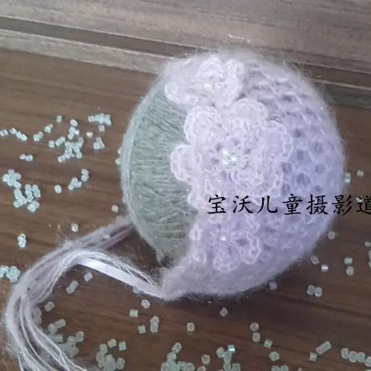 Newborn Baby Photo Props White High-end Mohair Hat