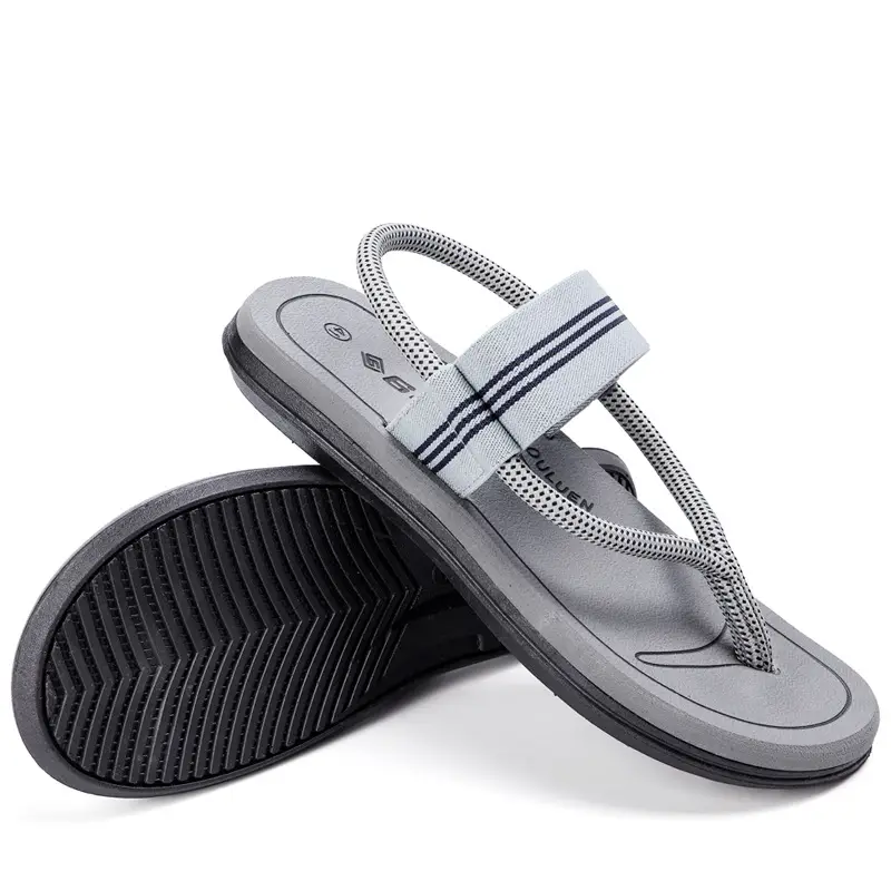 2025 Men's Black Crystal Strap Flip Flops