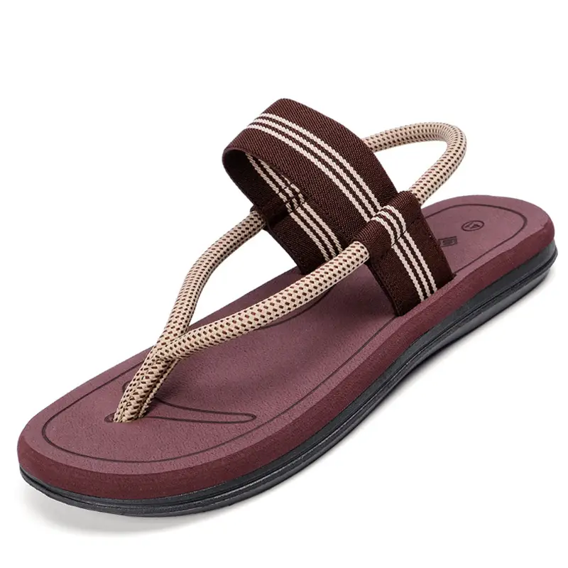 2025 Men's Black Crystal Strap Flip Flops