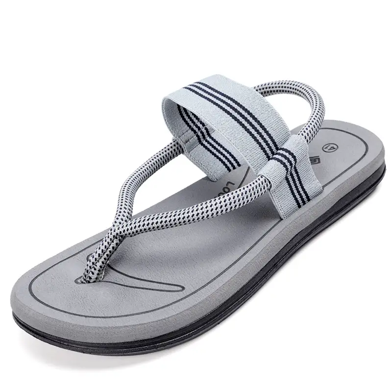 2025 Men's Black Crystal Strap Flip Flops