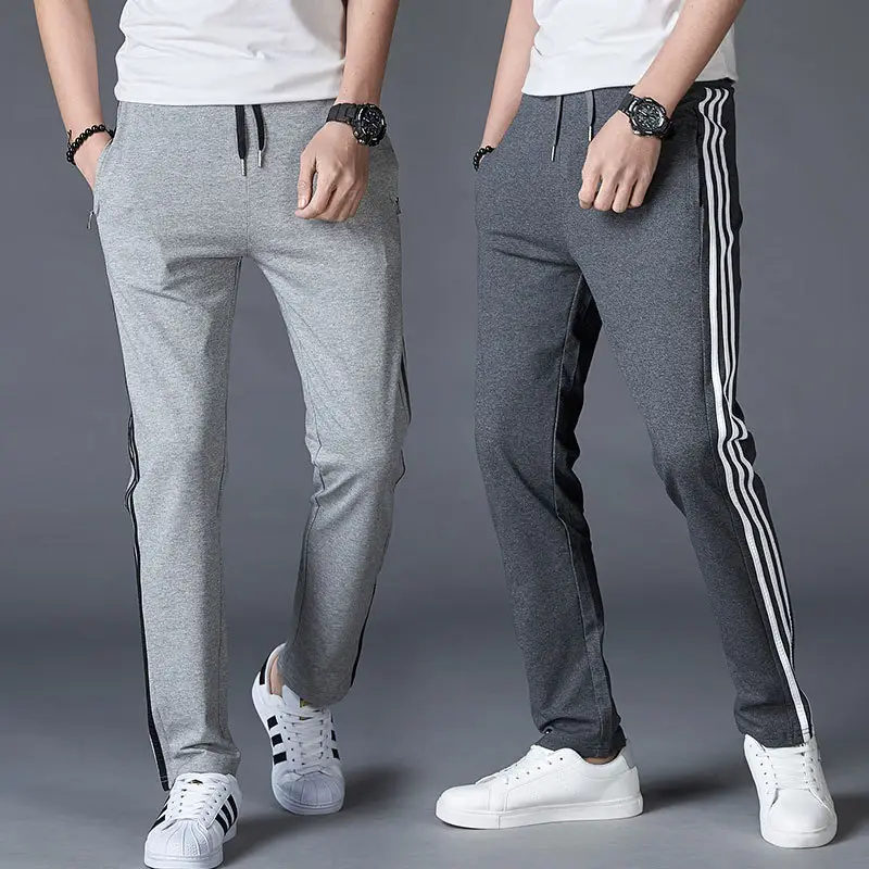 Men's Grey Sweatpants with 3-Stripes Plus Size - Image 7