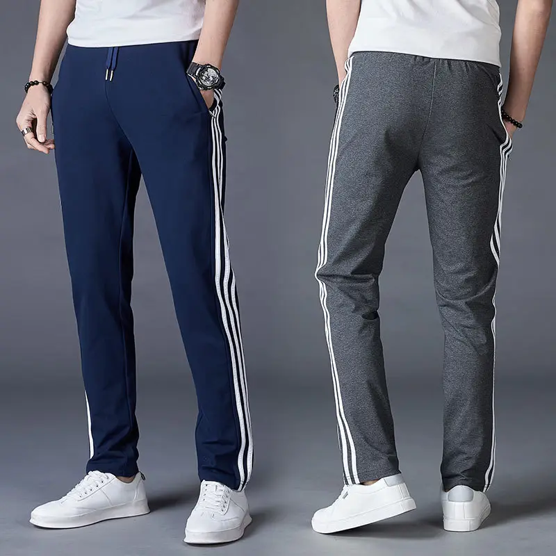 Men's Grey Sweatpants with 3-Stripes Plus Size - Image 9