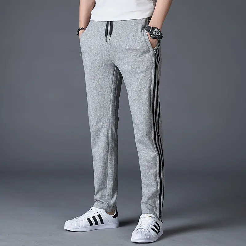 Men's Grey Sweatpants with 3-Stripes Plus Size - Image 3