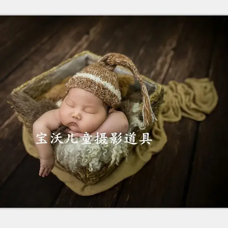 Newborn Baby Hat Brown Faux Fur Photography Props