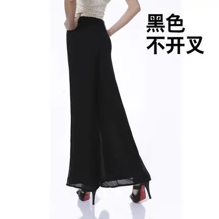 Blue Wide Leg Chiffon Trousers Large - Image 5