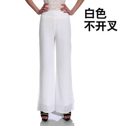 Blue Wide Leg Chiffon Trousers Large - Image 6