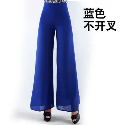 Blue Wide Leg Chiffon Trousers Large - Image 7