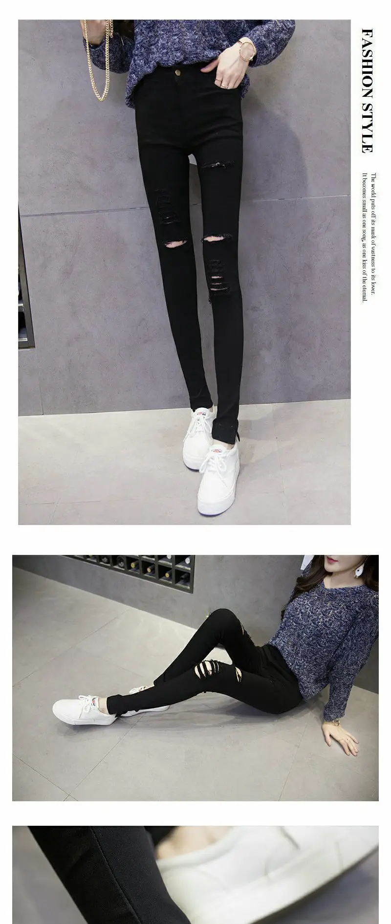 Women Ripped Slimming Leggings Winter Pencil Pants — feature 10