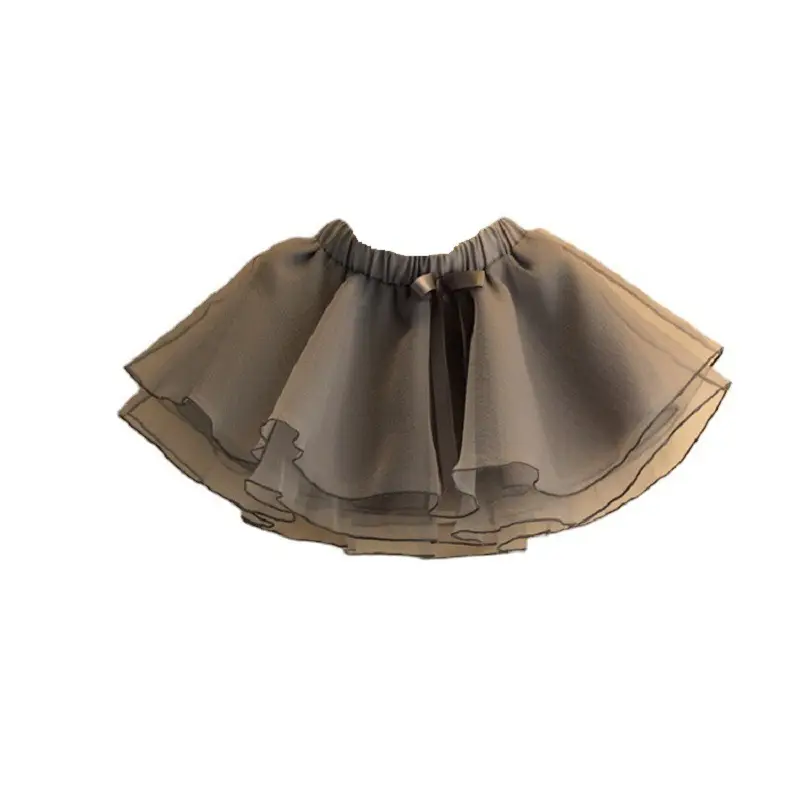 Girls Cross-Border Tutu Skirt Brown Elastic Waist - Image 9
