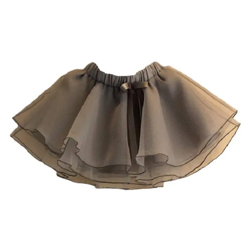 Girls Cross-Border Tutu Skirt Brown Elastic Waist