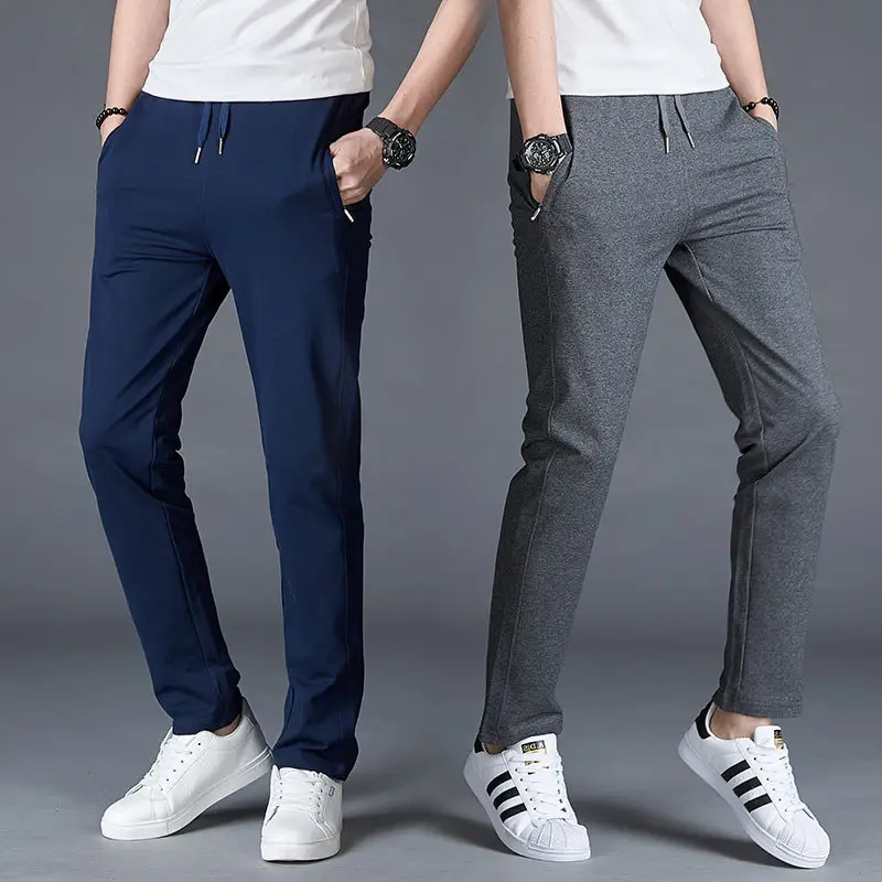 Men's Navy Blue Sweatpants Loose Large Straight Casual Wear - Image 6