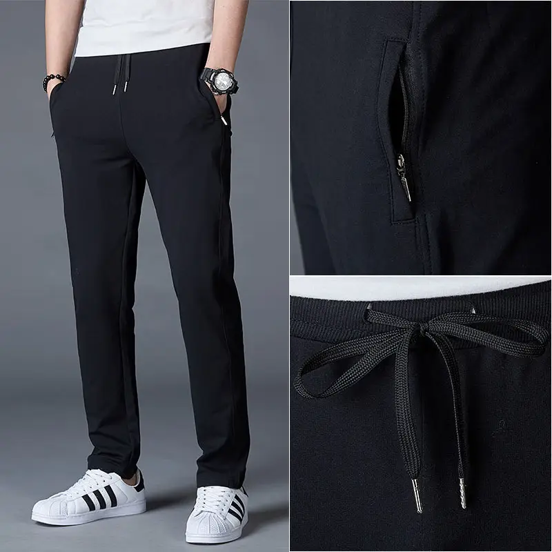 Men's Navy Blue Sweatpants Loose Large Straight Casual Wear - Image 8