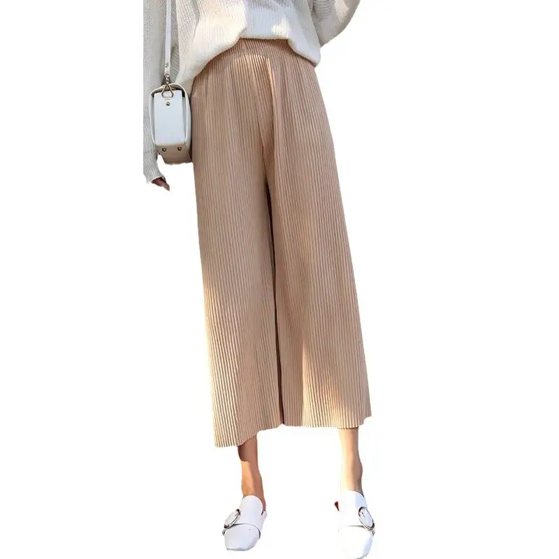 Women's Pleated Wide Leg Pants Summer Casual High Waist Slimming