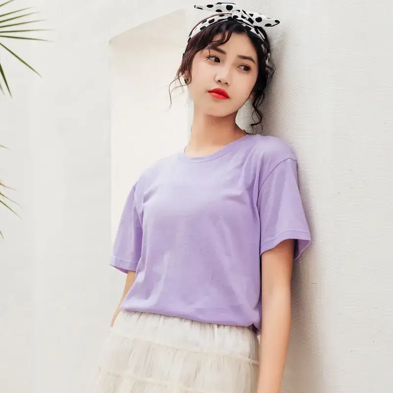 Summer Cotton Men's Loose Blank T-Shirt Multi Color - Image 4