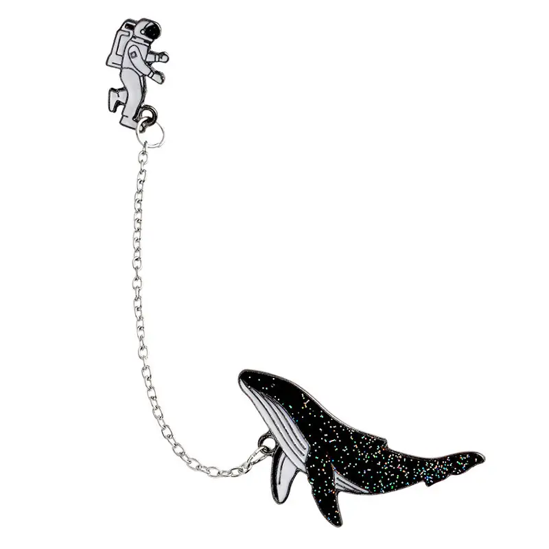Japanese-style Astronaut Space Whale Oil Drop Brooch Pin Collar Pin Corsage Clothing Accessories - Image 6