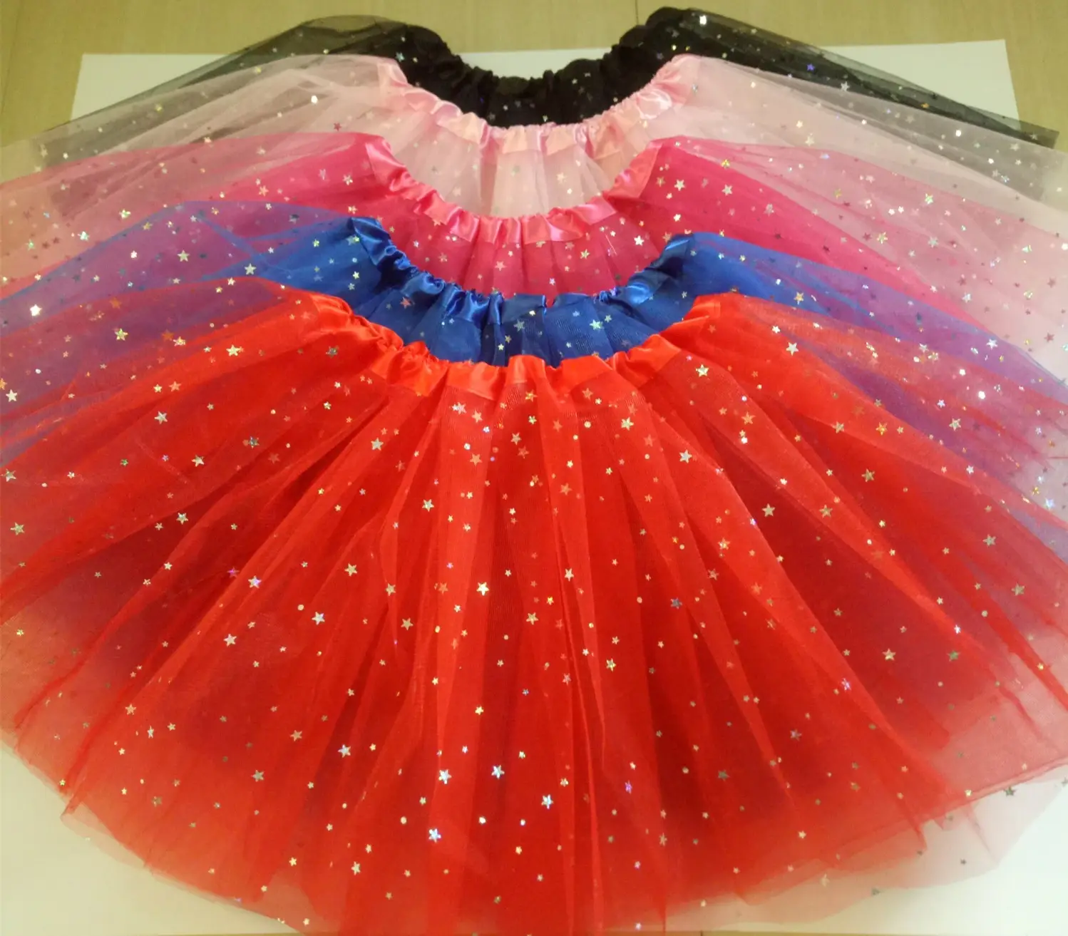White Star Sequins Mesh Adult Tutu Skirt - Image 16