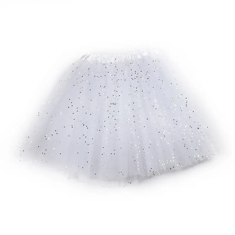 White Star Sequins Mesh Adult Tutu Skirt - Image 18