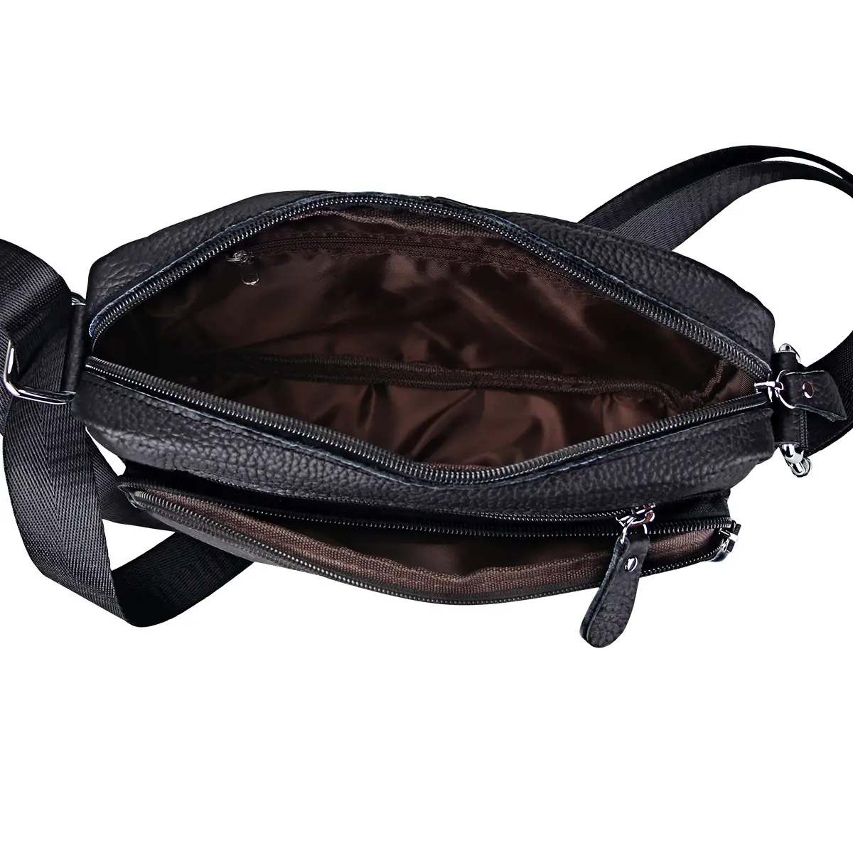 Genuine Leather Women's Shoulder Bag Black Wholesale - Image 8