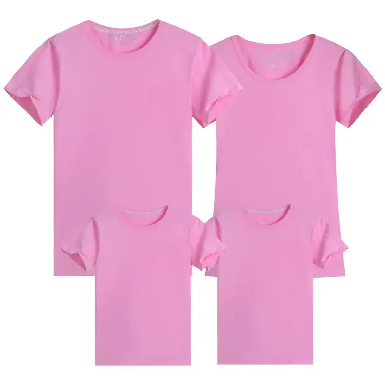Green Parent-Child Cotton T-Shirt Set Plus Size - Image 5