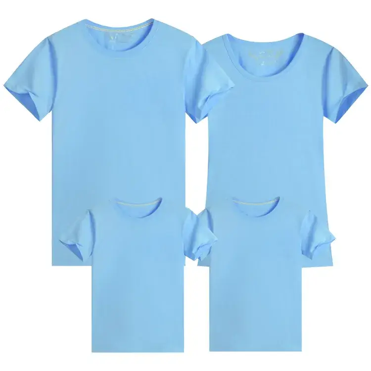 Green Parent-Child Cotton T-Shirt Set Plus Size - Image 7