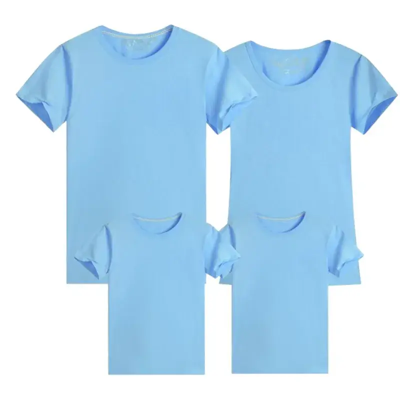 Green Parent-Child Cotton T-Shirt Set Plus Size