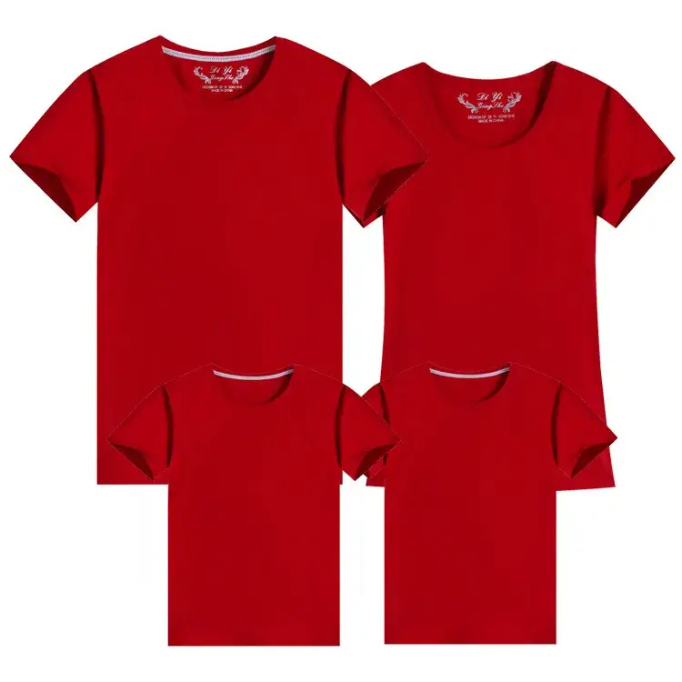 Green Parent-Child Cotton T-Shirt Set Plus Size - Image 3