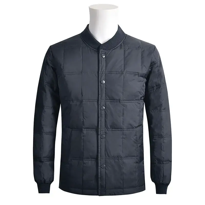 Men's Black Puffer Jacket Winter Warm Thick Long Sleeve - Image 6