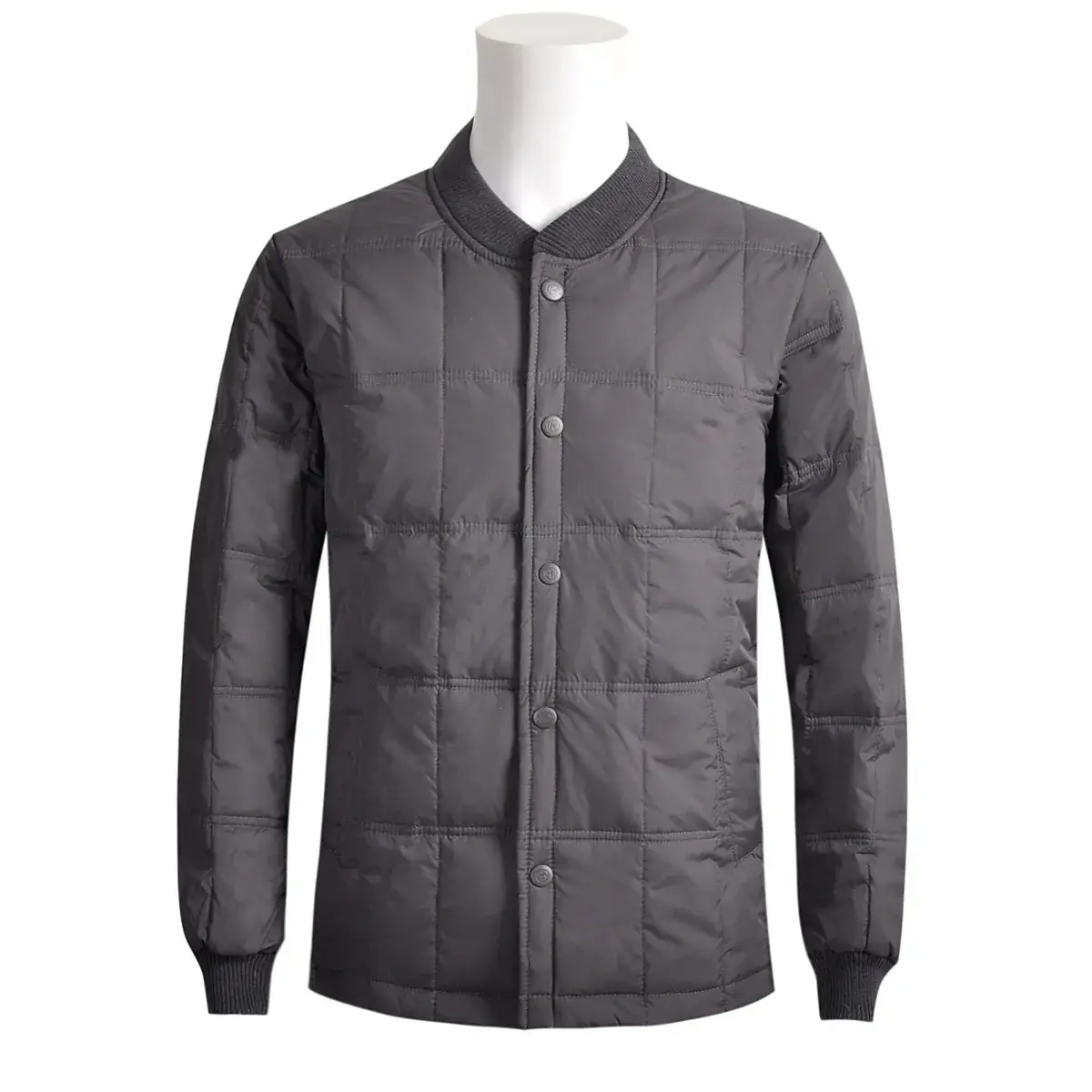Men's Black Puffer Jacket Winter Warm Thick Long Sleeve - Image 2