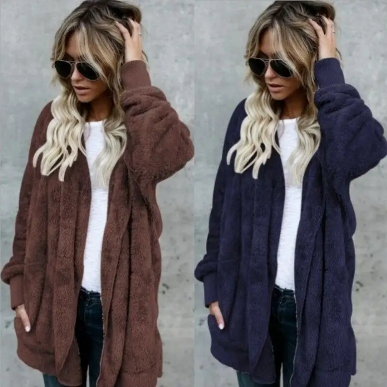 Women's Long Hooded Warm Jacket Mao Mao Beige - Image 14
