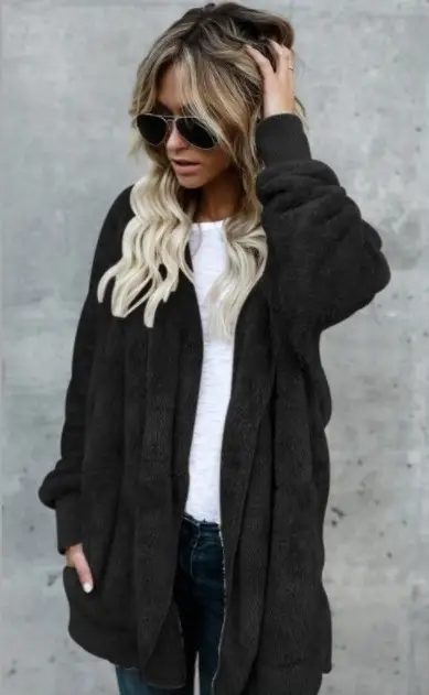 Women's Long Hooded Warm Jacket Mao Mao Beige - Image 4