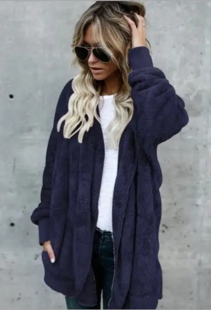 Women's Long Hooded Warm Jacket Mao Mao Beige - Image 6