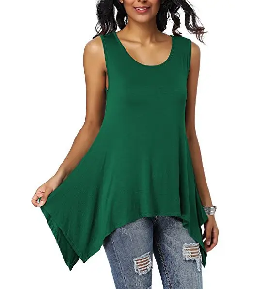 Women's Purple Sleeveless Round Neck T-Shirt Loose Fit — feature 12