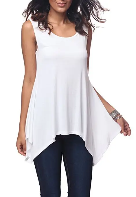 Women's Purple Sleeveless Round Neck T-Shirt Loose Fit — feature 2