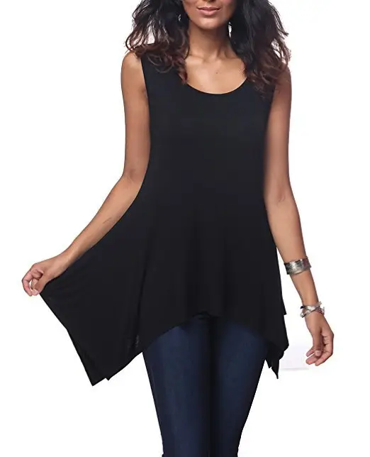 Women's Purple Sleeveless Round Neck T-Shirt Loose Fit — feature 22