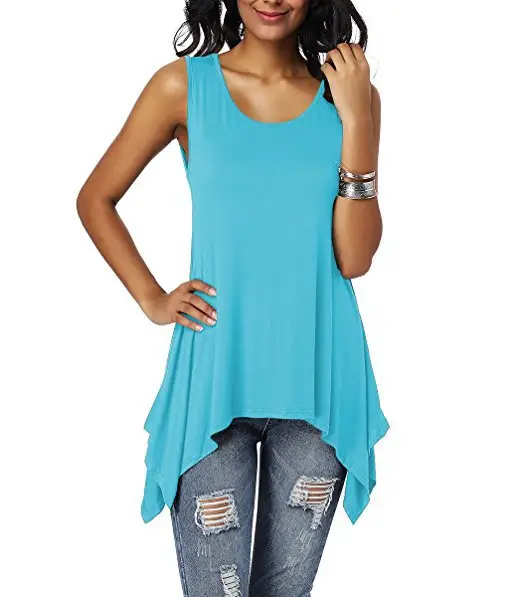 Women's Purple Sleeveless Round Neck T-Shirt Loose Fit — feature 25